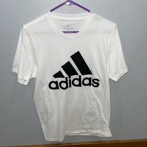 white adias tshirt